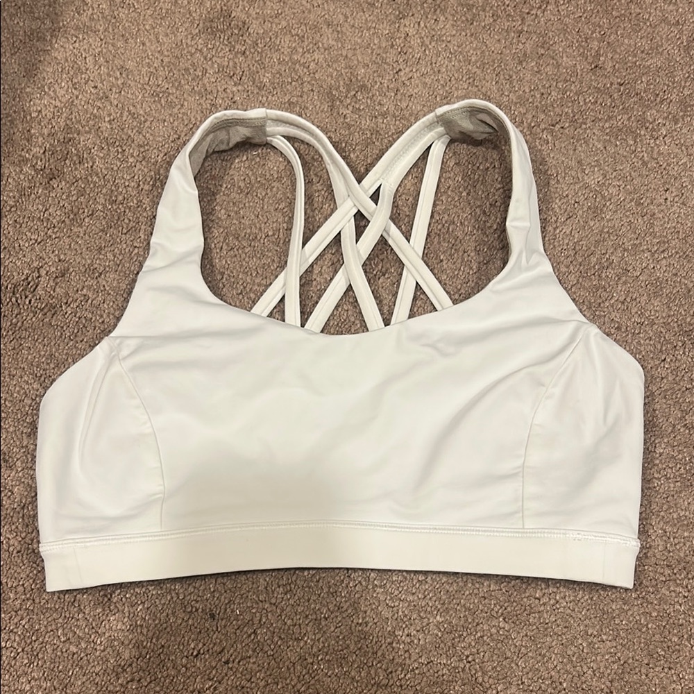 Lululemon White Strappy Sports Bra